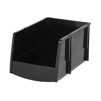 IRIS USA 12 Pack Stackable Storage Bins Open Front Plastic Organizer Caddy Basket, Hardware Crafts, Small Parts, Nuts/Bolts, Garage Tools, Jumbo - size: Jumbo - 12 pack
