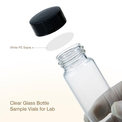 ALWSCI 100PCS 3ML Clear Tiny Glass Vials with Screw Caps - color: Clear Glass Sample Vial, size: 3ML 16*33MM