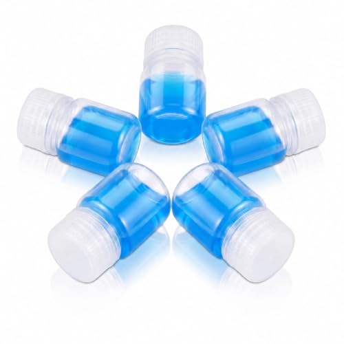 1 oz Wide Mouth Lab Bottle - Laboratory Grade Portable Clear PP Container, Sealed Leak-proof, Perfect for Water Samples and Pills(5 Pcs) - color: Clear, size: 1oz(30ml)