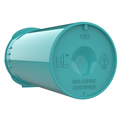 Dragon Chewer 13 Dram CR Plastic Packaging Pop Top Containers - Child Resistant Travel Holder Vial Bottles - 315 qty (Aqua) - color: Aqua