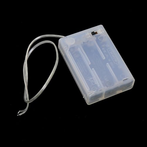3PCS 69x48x18mm Transparent 3 AA Regular Battery Box with Wire and Switch for DIY Electric Toy and String Light