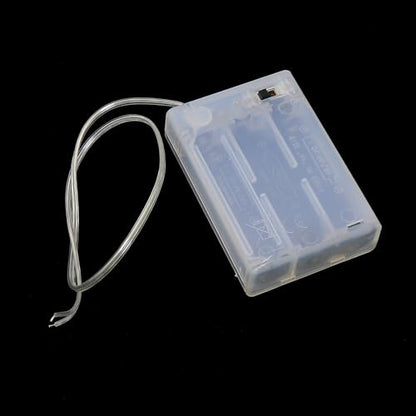 3PCS 69x48x18mm Transparent 3 AA Regular Battery Box with Wire and Switch for DIY Electric Toy and String Light