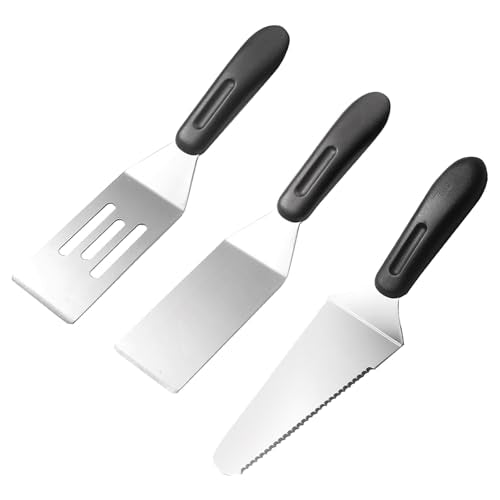 Small Metal Spatula Set for Lasagna, Eggs & Brownies - color: 1 slotted spatula+1 solid spatula+1 Pie Server