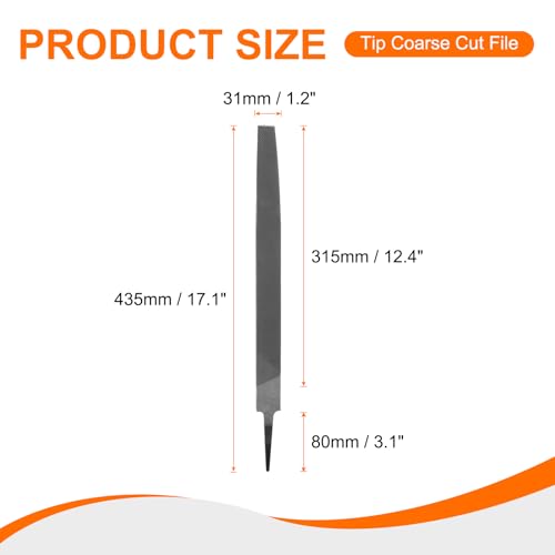 HARFINGTON Tip Coarse Cut File High Carbon Steel Double Cut Teeth 14" - size: 14", style: Coarse