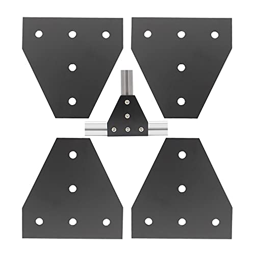 4 PCS Joint Plate, TTZEZE Surface Anodic Oxidation Black T Shape Corner Bracket Plate 5 Hole Outside Joining Plate for 3030 Series Aluminum Profile 3D Printer Frame - color: T shape, size: 3030