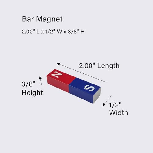 Physics Science Alnico5 Magnet Kit for Experiment, Educational Horseshoe & Bar Magnets Set with North and South Identified Used by Teachers, Showing the Magnetic Field Distribution(3 Pack)