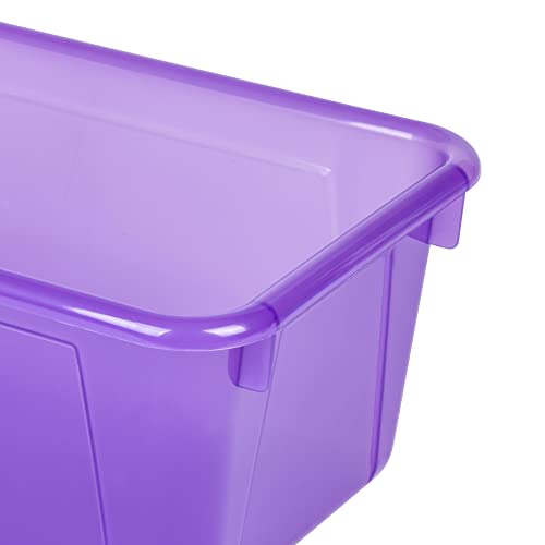 Storex Small Cubby Bin, 12.2 x 7.8 x 5.1 Inches, 5-Pack, Candy Violet (62478U05C) - color: Tint Violet, style: Bin Only