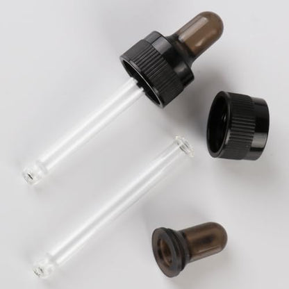 4-Pack 1/2 oz (15ml) Glass Dropper Top for Essential Oil Bottles (18-415 Neck) - Round Tip, Made in Taiwan with SILASTIC™ RBL-9200-50 Silicone for Chemical Stability & Essential Oil Resistance - style: 1/2 oz (15ml) Round Tip