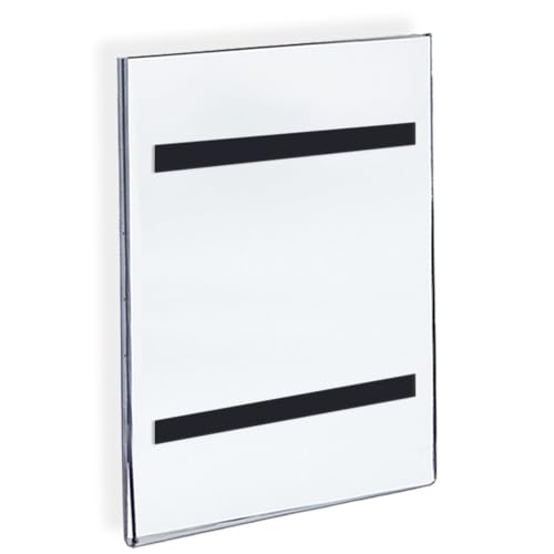 Azar Displays 129932 11" W x 17" H Vertical U-Frame with Magnetic Strips, 10-Pack, clear - size: 11 in. W x 17 in. H