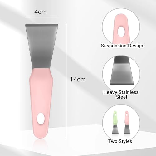 3D Print Scraper Tool Upgraded Metal 3D Printer Spatula with Comfortable Grip Remover Essential Tool for 3D Printing Model Supports No Clogger Printers Accessories for 3D Printing Projects Pink Green - color: Green Pink