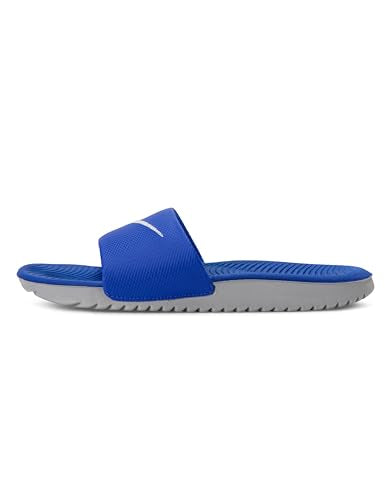 Nike Unisex Kids' Kawa Slides - Boys Girls Toddlers & Baby Sandals - color: Hyper Cobalt/White, size: 5 Little Kid