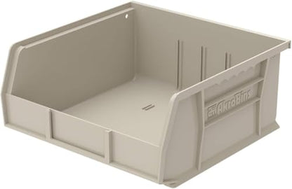 Akro-Mils 30235 AkroBins Plastic Hanging Stackable Storage Organizer Bin, 11-Inch x 11-Inch x 5-Inch, Stone, 6-Pack - color: Stone