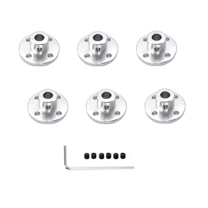 6 Pcs 5mm Aluminium Alloy RC Key Hub Shaft Coupling, Flange Shaft Coupling Connector for DIY RC Model Motor - size: 5mm