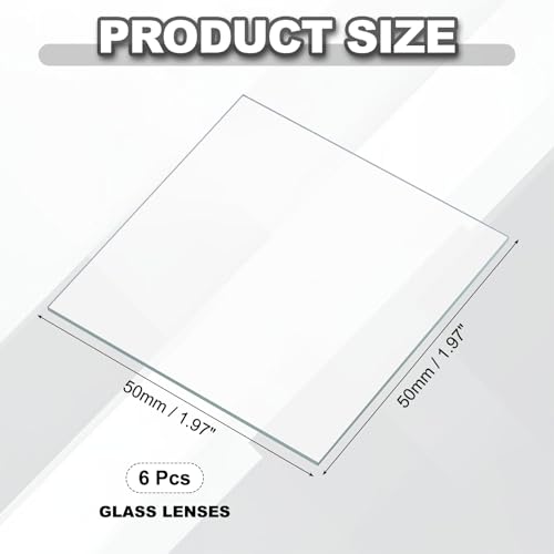 PATIKIL 50x50mm Glass Streak Plate, 6pcs Lab Glass Slides Microscope Glass Slides Optical Optically Clear Glass Slides Smooth Edges High Transparency Transparent Uniform Thickness - size: 50x50mm