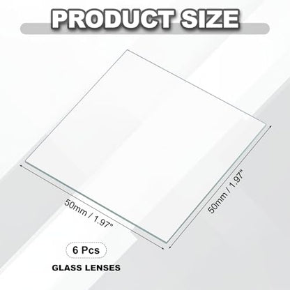 PATIKIL 50x50mm Glass Streak Plate, 6pcs Lab Glass Slides Microscope Glass Slides Optical Optically Clear Glass Slides Smooth Edges High Transparency Transparent Uniform Thickness - size: 50x50mm