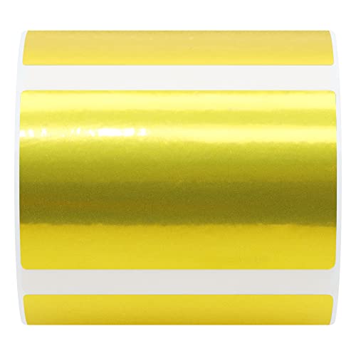 Hybsk 50x30mm Portable Printer Label Paper Multi-Purpose Tear Resistant Direct Thermal Labels Self-Adhesive Stickers Compatible with P50 Label Maker (50x30mm,Gold Lable,2 Rolls) - color: Gold, size: 2 Rolls