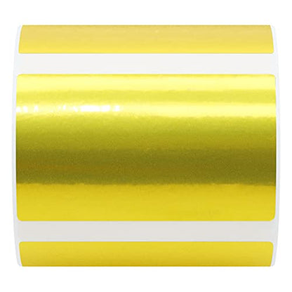 Hybsk 50x30mm Portable Printer Label Paper Multi-Purpose Tear Resistant Direct Thermal Labels Self-Adhesive Stickers Compatible with P50 Label Maker (50x30mm,Gold Label,4 Rolls) - color: Gold, size: 4 Rolls