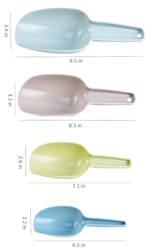 Set of 4 Plastic Ice Scoops, Kitchen Multipurpose Food Scoops for Canisters, Freezer, Flour, Dry Foods, Coffee Beans, Pop Corn, Pet Food (Mix 4 (Set of 4), 150ml, BPA-Free, Dishwasher Safe) - color: Mix 4 (Set of 4)