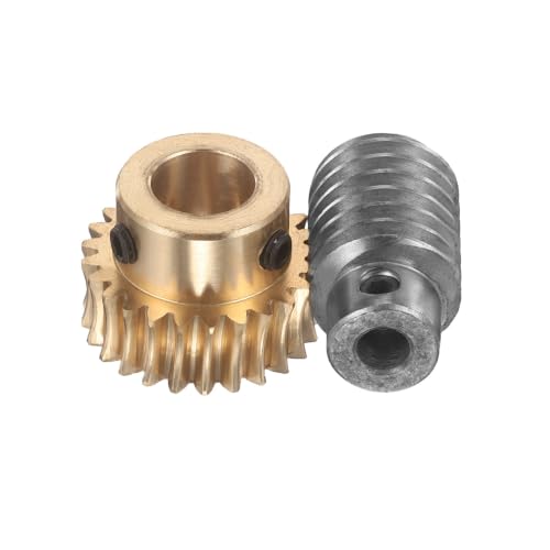 uxcell Worm Gear Set 25T 1 Module 25:1 Reduction Rate, 12mm/6mm Bore - size: 12mm/6mm Bore (1Mod 25T)