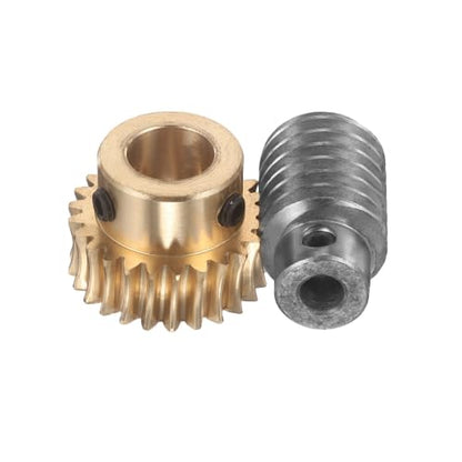 uxcell Worm Gear Set 25T 1 Module 25:1 Reduction Rate, 12mm/6mm Bore - size: 12mm/6mm Bore (1Mod 25T)