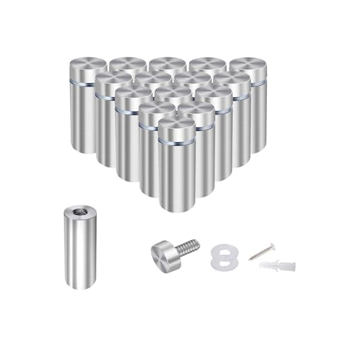 1/2 x 1 3/5 Inch Sign Standoffs Screw Mount Wall Standoff Hardware, 16 Pack - size: 1/2" x 1-3/5"