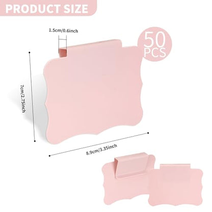 50 Pcs Clip On Basket Labels, Pink, 3.5 x 2.5 inch - color: Pink