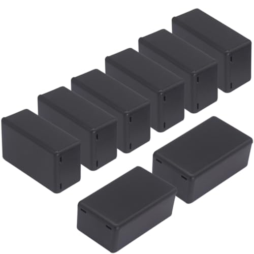 Zulkit 8Pcs Project Boxes ABS Plastic Electrical Project Case Power Junction Box Black 2.40 x 1.41 x 0.98 inch (61 x 36 x 25 mm) - color: 8 PCS, size: 2.40" x 1.41" x 0.98"