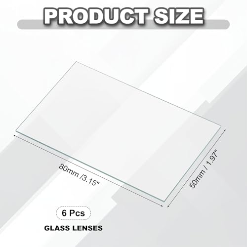 PATIKIL 50x80mm Glass Streak Plate, 6pcs Lab Glass Slides Microscope Glass Slides Optical Optically Clear Glass Slides Smooth Edges High Transparency Transparent Uniform Thickness - size: 50x80mm
