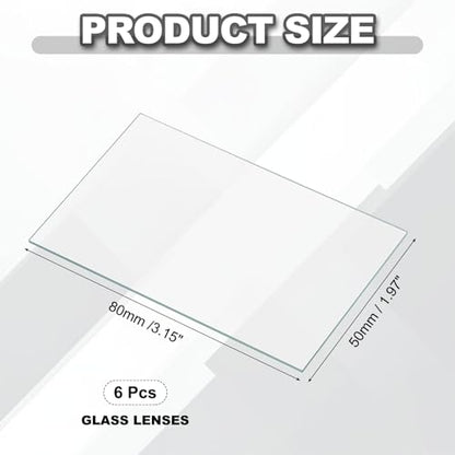PATIKIL 50x80mm Glass Streak Plate, 6pcs Lab Glass Slides Microscope Glass Slides Optical Optically Clear Glass Slides Smooth Edges High Transparency Transparent Uniform Thickness - size: 50x80mm