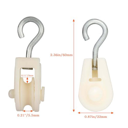Plastic Pulley mini for Wire Amateur Radio Loop Antennas, DIY School Pulley Frame Project, Small Light 10PCS - size: 10PCS Pulley with Iron Hook