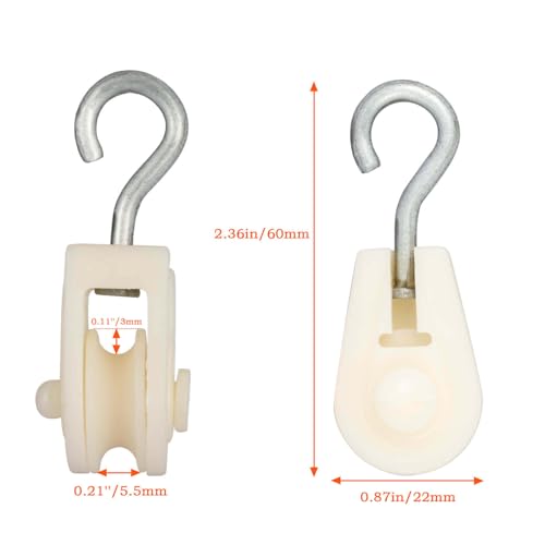Plastic Pulley mini for Wire Amateur Radio Loop Antennas, DIY School Pulley Frame Project, Small Light 10PCS - size: 10PCS Pulley with Iron Hook