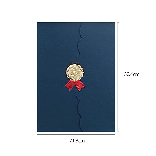 5Pcs Certificate Holders Diploma Covers A4 Letter Size Graduation Certificate Covers Navy Blue Red Diploma Document Holders for Diplomas Awards Certifications Employee Appreciation 8.5 x 11 - color: Blue