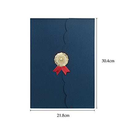 5Pcs Certificate Holders Diploma Covers A4 Letter Size Graduation Certificate Covers Navy Blue Red Diploma Document Holders for Diplomas Awards Certifications Employee Appreciation 8.5 x 11 - color: Blue