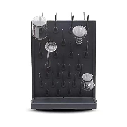 Lab Drying Racks Pegboard Bench-top Wall-Mount Laboratory Glassware Polyethylene Cleaning Equipment (27 Black) - style: 27 Black