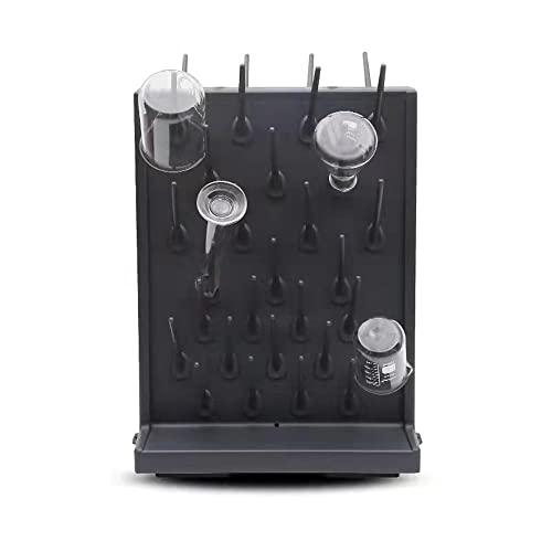 Lab Drying Racks Pegboard Bench-top Wall-Mount Laboratory Glassware Polyethylene Cleaning Equipment (27 Black) - style: 27 Black