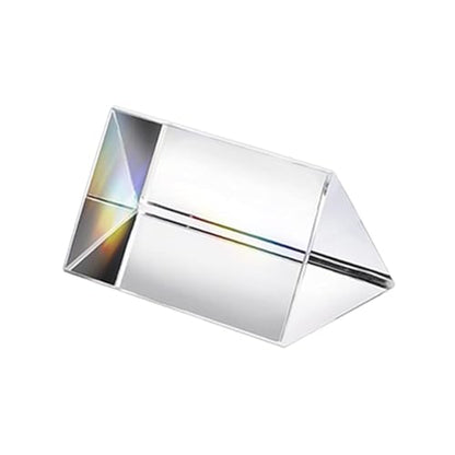Mini Glass Crystal Triangular Prism, Rainbow Maker for Light Refraction Spectrum Learning, Photography Science Physics Teaching Prop (5cm)
