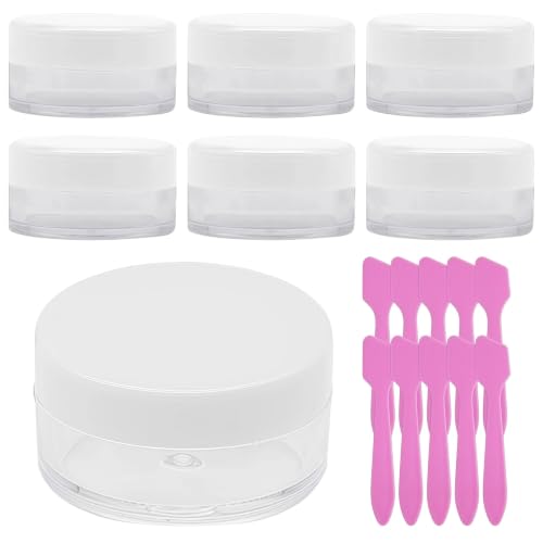 50 Pcs Makeup Sample Containers 3g/5g Sample Containers with Lids Tiny Sample Jars for Skincare Cream Lotion Jewelry Beads DIY Crafts Travel (FZG/5g/Bai) - color: white, size: 5g