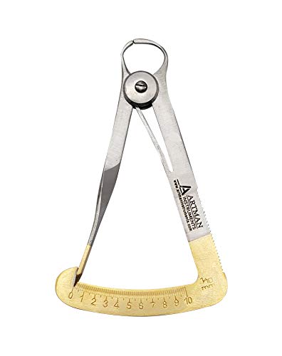 ARTMAN INSTRUMENTS Dental Wax Caliper – Precision Measuring Tool for Wax, Rubber, Metal & Leather Sheets (0-10mm) – Spring Action, Dual-Sided Engraved Scale, Stainless Steel, Autoclavable