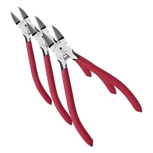 IGAN-P6 6-inch Ultra Sharp & Powerful Side Cutter Clippers with Longer Flush Cutting Edge, Ideal Wire Snips for Crafting, Floral, Electrical & Any Clean Cut Needs (Pack of 3) - size: Pack 1 (Pack of 3)