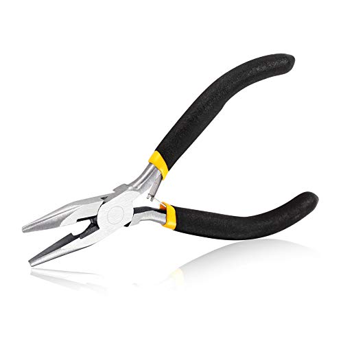 SPEEDWOX Chain Nose Pliers Long Nose Pliers 5 Inches Mini Wire Cutter for Hard to Reach Confined Areas Smooth Jaws Beading Work Hobby Jewelry Making Repairing Tools - size: Long Nose with Cutter