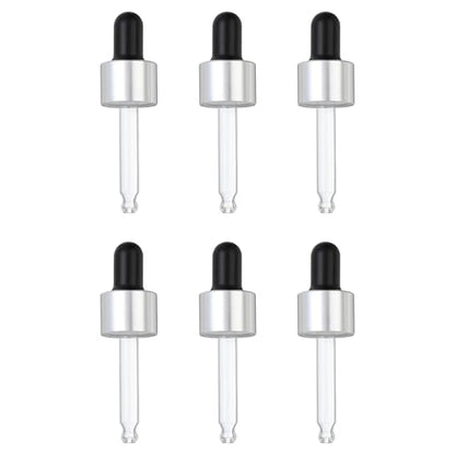 PATIKIL Glass Eye Dropper Caps, 6 Pcs Anodized Aluminum Glass Dropper Closure Top for 10ml(1/3oz) Essential Oils Bottle, Perfume, Lab Experiments, Silver Tone - color: Silver Tone, size: 10ml