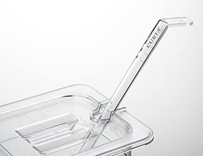 CURTA 6 Pack NSF Notched Food Pan Cover, 1/3 Size Clear Polycarbonate Lid with Handle for Commercial Food Pan, Dishwasher & Freezer Safe Plastic Clear - color: 1/3 Size, size: Handled & Notched Lids