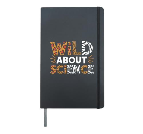 Wild About Science Teacher Animal Print Appreciation Hardcover Journal, Black
