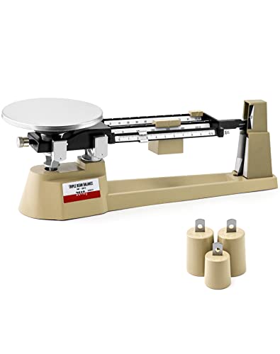 QWORK Triple Beam Mechanical Balance, 2610g/0.1g Lab Analytical Weight Set, Triple Beam Scale with Zero Adjustment Knob, No Need Battery - size: 1 Pack