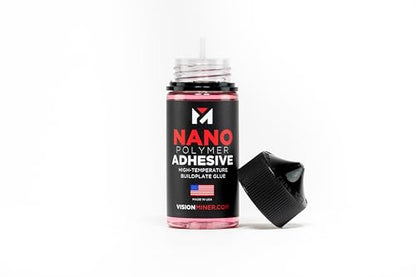 Nano Polymer Adhesive (50ml) - Ultimate 3D Printing Bed & Build Plate Adhesion - No Mess, Non-Toxic, Works for PLA, ABS, PEI, PEEK, Nylon, PC and More. Easy Application, Easy to Clean!