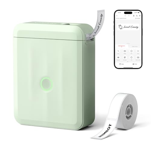 NIIMBOT D110 Mini Label Maker Machine with Tape for Home School, Green - color: Green, style: Printer + 1 Tape