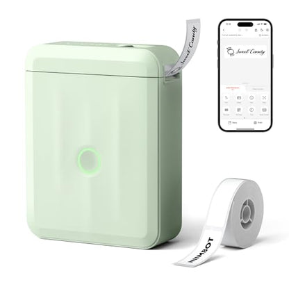 NIIMBOT D110 Mini Label Maker Machine with Tape for Home School, Green - color: Green, style: Printer + 1 Tape