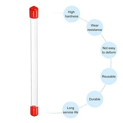 PATIKIL Clear Rigid Tube Round Plastic Tubing with Red Rubber Caps Polycarbonate Water Pipe, 305mm/ 12 Inch Length, 8mmx10mm/0.31"x0.4", 2 Set - color: Red,Clear, size: 0.31"x0.4"