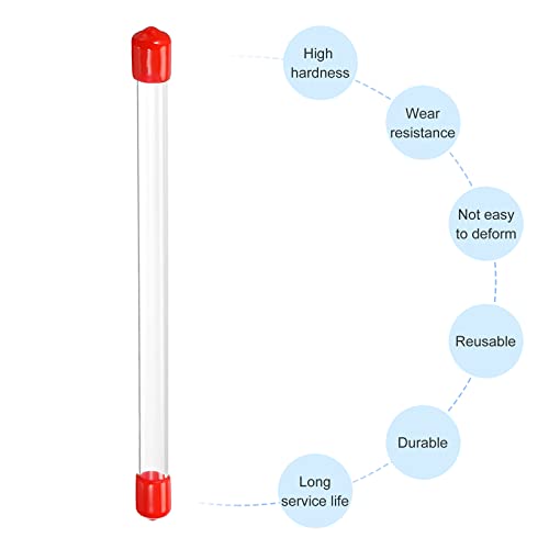 PATIKIL Clear Rigid Tube Round Plastic Tubing with Red Rubber Caps Polycarbonate Water Pipe, 305mm/ 12 Inch Length, 8mmx10mm/0.31"x0.4", 2 Set - color: Red,Clear, size: 0.31"x0.4"
