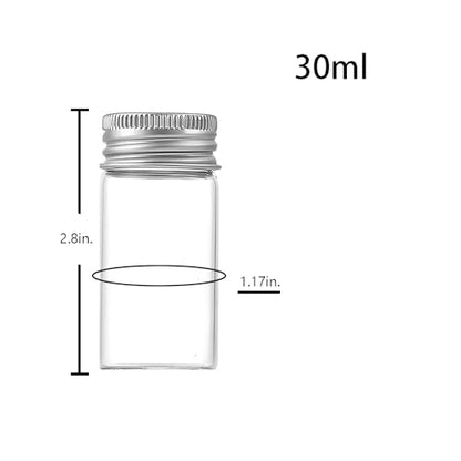 30ml Glass vials 30pcs,With aluminum screw cap30pcs Clear Glass Bottles - style: 30ml 30pcs